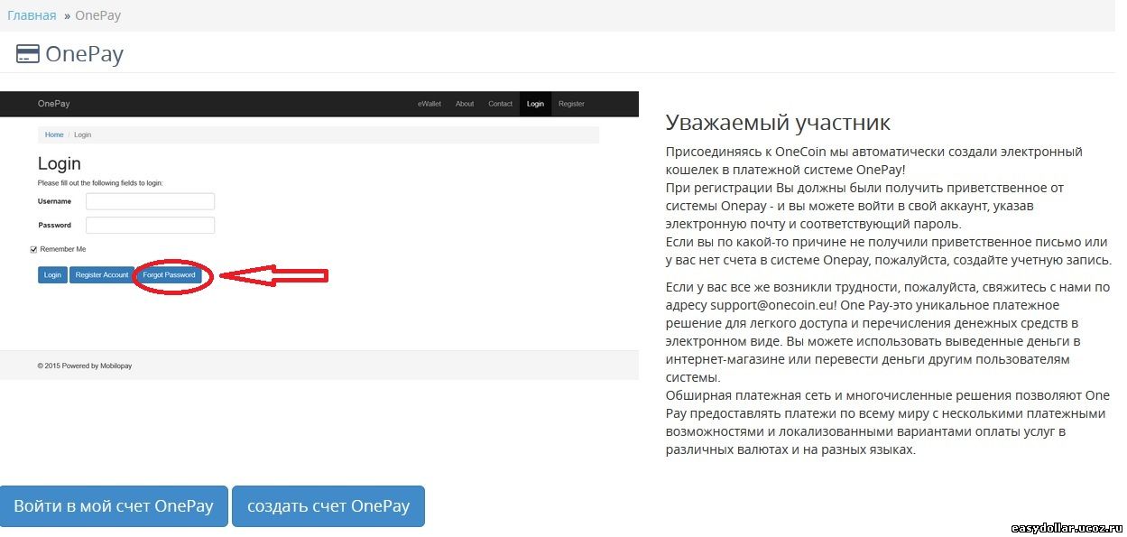 onecoin верификация через OnePay