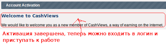 Пример входа в аккаунт Cashviews